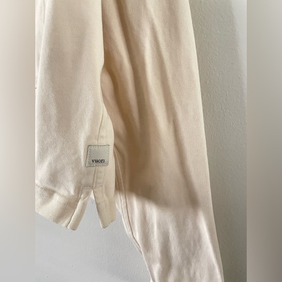 VUORI Mackenzie Cropped Shirt Jacket Button Down Boxy VW580 Sz L Cream Natural - Picture 5 of 12
